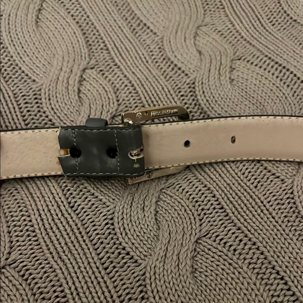 Dior Gray Leather Belt with Gold Buckle - Picture 3 of 3